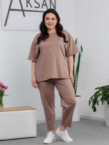 Костюм 25.2678 * Трикотаж двухнитка, колір Беж темний, 48(XL), 50(ХХL), 52(3XL)
