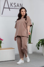 Костюм 25.2678 * Трикотаж двухнитка, колір Беж темний, 48(XL), 50(ХХL), 52(3XL) - Зображення 2