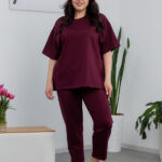 Костюм 25.2678 с,б Трикотаж двухнитка, колір Бургунді, 58(6XL), 60(7XL)