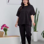 Костюм 25.2678 с,б Трикотаж двухнитка, колір Чорний, 58(6XL), 60(7XL)