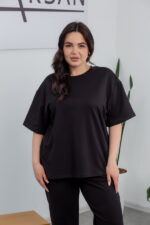 Костюм 25.2678 с,б Трикотаж двухнитка, колір Чорний, 58(6XL), 60(7XL) - Зображення 4