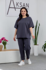 Костюм 25.2678 б Трикотаж двухнитка, колір Графіт, 52(3XL), 54(4XL), 56(5XL)