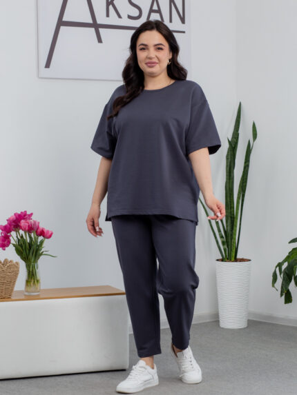 Костюм 25.2678 * Трикотаж двухнитка, колір Графіт, 48(XL), 50(ХХL), 52(3XL)
