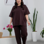Костюм 25.2678 с,б Трикотаж двухнитка, колір Шоколад , 58(6XL), 60(7XL)