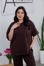 Костюм 25.2678 с,б Трикотаж двухнитка, колір Шоколад , 58(6XL), 60(7XL) - Зображення 4