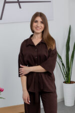 Костюм 25.2656 н Льон, колір Темний шоколад, 42(S), 44(М), 46(L) - Зображення 4