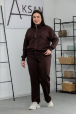 Костюм 25.2619 б Трикотаж двухнитка, колір Темний шоколад, 48(XL), 50(ХХL), 52(3XL)