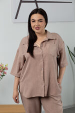 Костюм 25.2652 б Льон, колір Капучіно, 50(ХХL), 52(3XL) - Зображення 4