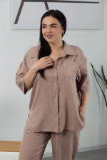 Костюм 25.2652 б Льон, колір Капучіно, 48(XL), 50(ХХL), 52(3XL) - Зображення 4