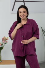 Костюм 25.2652 б Льон, колір Баклажан, 50(ХХL), 52(3XL) - Зображення 4