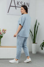 Костюм 25.2646 б Трикотаж двухнитка, колір Сіро-блакитний, 46(L), 48(XL), 50(ХХL) - Зображення 3