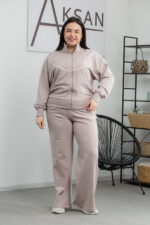 Костюм 25.2582 б Трикотаж двухнитка, колір Світле латте, 46(L), 48(XL), 50(ХХL)