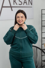 Костюм 25.2582 б Трикотаж двухнитка, колір Темно зелений , 46(L), 48(XL), 50(ХХL) - Зображення 4