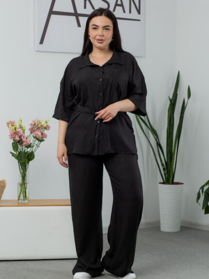 Костюм 25.2656 б Льон, колір Чорний, 48(XL), 50(ХХL), 52(3XL)