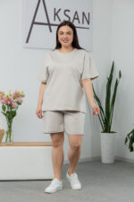 Костюм 25.2653 б Трикотаж двухнитка, колір Ніжно сірий, 48(XL), 50(ХХL), 52(3XL)