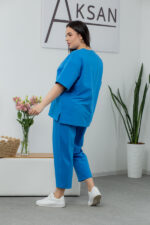 Костюм 25.2678 б Трикотаж двухнитка, колір Волошковий, 52(3XL), 54(4XL), 56(5XL) - Зображення 3