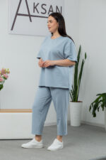 Костюм 25.2678 * Трикотаж двухнитка, колір Срібно небесний, 48(XL), 50(ХХL), 52(3XL) - Зображення 2