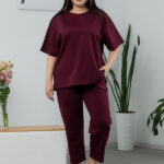 Комплект 25.2678 двуконечен трикотаж, цвят Бургунди, 52(3XL), 54(4XL), 56(5XL)