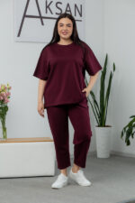 Костюм 25.2678 б Трикотаж двухнитка, колір Бургунді, 52(3XL), 54(4XL), 56(5XL)