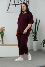 Костюм 25.2678 б Трикотаж двухнитка, колір Бургунді, 52(3XL), 54(4XL), 56(5XL) - Зображення 2