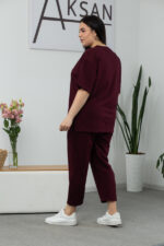 Костюм 25.2678 б Трикотаж двухнитка, колір Бургунді, 52(3XL), 54(4XL), 56(5XL) - Зображення 3