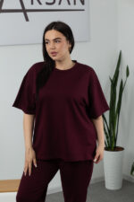 Костюм 25.2678 б Трикотаж двухнитка, колір Бургунді, 52(3XL), 54(4XL), 56(5XL) - Зображення 4