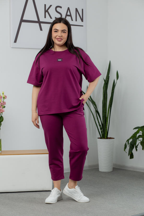 img_2476.jpg Костюм 25.2646 б Трикотаж двухнитка, колір Марсал, 46(L), 48(XL), 50(ХХL) - Зображення 1