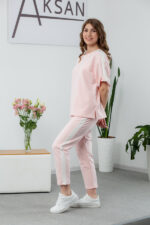 Костюм 25.2677 н Трикотаж двухнитка, колір Ніжно рожевий, 40(XS), 42(S), 44(М) - Зображення 2
