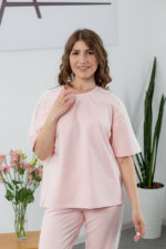 Костюм 25.2677 н Трикотаж двухнитка, колір Ніжно рожевий, 40(XS), 42(S), 44(М) - Зображення 4