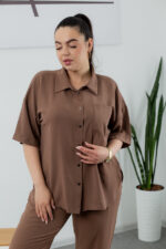 Костюм 24.2327 б Американський креп, колір Світло шоколадний, 48(XL), 50(ХХL), 52(3XL) - Зображення 4