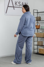 Костюм 25.2587 б Замш тонкий, колір Джинсовий, 48(XL), 50(ХХL), 52(3XL) - Зображення 3