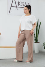 Костюм 25.2664 б Льон, колір Капучіно+молочний, 48(XL), 50(ХХL), 52(3XL) - Зображення 2
