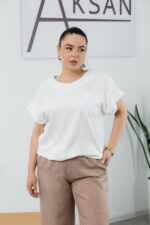 Костюм 25.2664 б Льон, колір Капучіно+молочний, 48(XL), 50(ХХL), 52(3XL) - Зображення 4