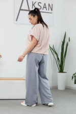 Костюм 25.2664 б Льон, Темно сірий+пудра, 48(XL), 50(ХХL), 52(3XL) - Зображення 3