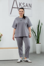 Костюм 25.2646 б Трикотаж двухнитка, колір Сіро графітовий, 46(L), 48(XL), 50(ХХL)