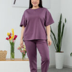 Костюм 25.2678 * Трикотаж двухнитка, колір Баклажан, 48(XL), 50(ХХL), 52(3XL)