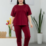 Костюм 25.2678 б Трикотаж двухнитка, колір Бордо, 52(3XL), 54(4XL), 56(5XL)