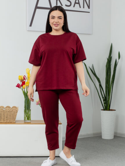 Костюм 25.2678 б Трикотаж двухнитка, колір Бордо, 52(3XL), 54(4XL), 56(5XL)