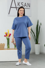 Костюм 25.2678 * Трикотаж двухнитка, колір Джинсовий, 48(XL), 50(ХХL), 52(3XL)