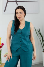 Костюм 24.2370 б Льон, колір Смарагдовий, 48(XL), 50(ХХL) - Зображення 4