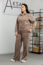 Костюм 25.2590 б Замш тонкий, колір Какао, 48(XL), 50(ХХL), 52(3XL) - Зображення 2