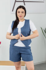 Костюм 25.2649 б Льон, колір Джинс темний, 48(XL), 50(ХХL) - Зображення 4