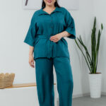 Комплект 25.2656 лен, цвят Тъмнозелен , 48(XL), 50(XXL), 52(3XL)