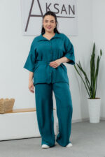 Set 25.2656 Leinen, Farbe Dunkelgrün , 48(XL), 50(XXL), 52(3XL)