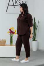 Костюм 24.2327 б Американський креп, колір Темний шоколад, 48(XL), 50(ХХL), 52(3XL) - Зображення 2