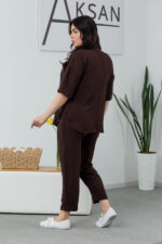 Костюм 24.2327 б Американський креп, колір Темний шоколад, 48(XL), 50(ХХL), 52(3XL) - Зображення 3