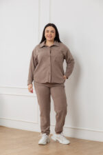 Костюм 24.2552 б Замш тонкий, колір Какао, 48(XL), 50(ХХL), 52(3XL)