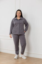 Костюм 24.2552 б Замш тонкий, колір Вугільний, 48(XL), 50(ХХL), 52(3XL)