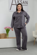 Костюм 25.2587 б Замш тонкий, колір Графіт, 48(XL), 50(ХХL), 52(3XL)