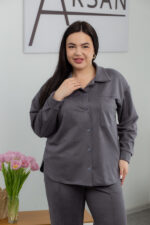 Костюм 25.2587 б Замш тонкий, колір Графіт, 48(XL), 50(ХХL), 52(3XL) - Зображення 4
